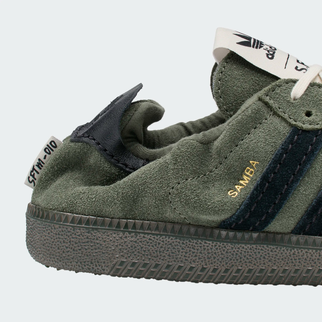 Adidas Unisex Samba OG SFTM Base Green Core Black Gold Metallic HP8257 - Orleans Shoe Co.
