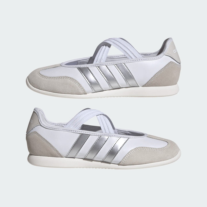 Adidas Women's Barreda Mary Jane Cloud White Silver Metallic Off White HQ7400 - Orleans Shoe Co.