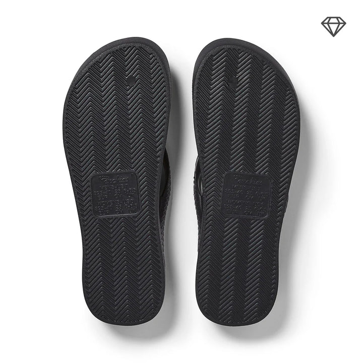 Archies Arch Support Flip Flops Black Crystal - Orleans Shoe Co.