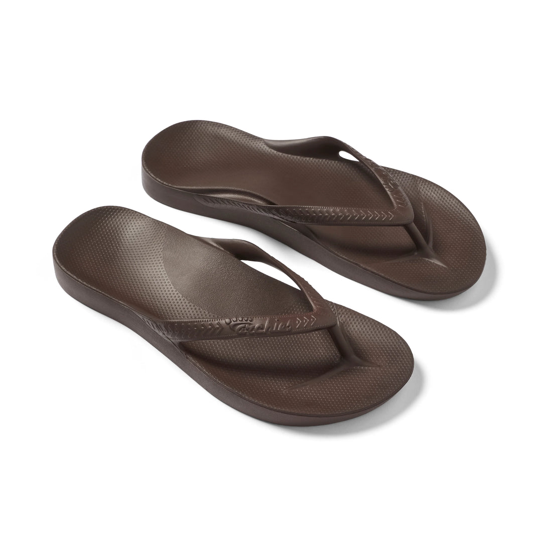 Archies Arch Support Flip Flops Brown - Orleans Shoe Co.