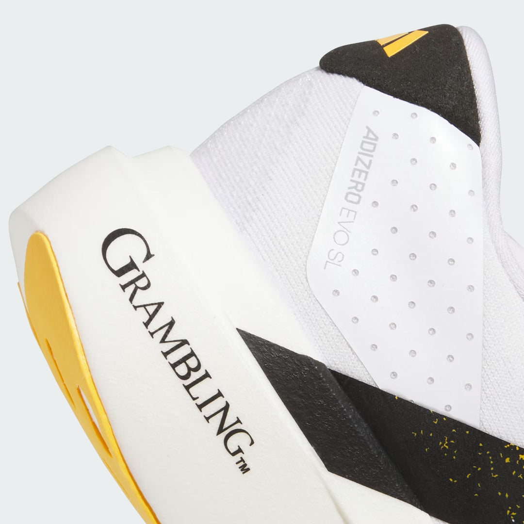 Adidas Unisex Grambling St Tigers Adizero Evo SL Cloud White Core Black Colleg Gold JQ4575