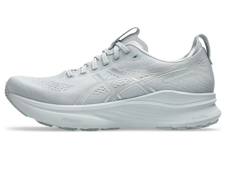 ASICS Gel-Kayano 32 mens cushioned stability shoe, Piedmont Grey Gravel