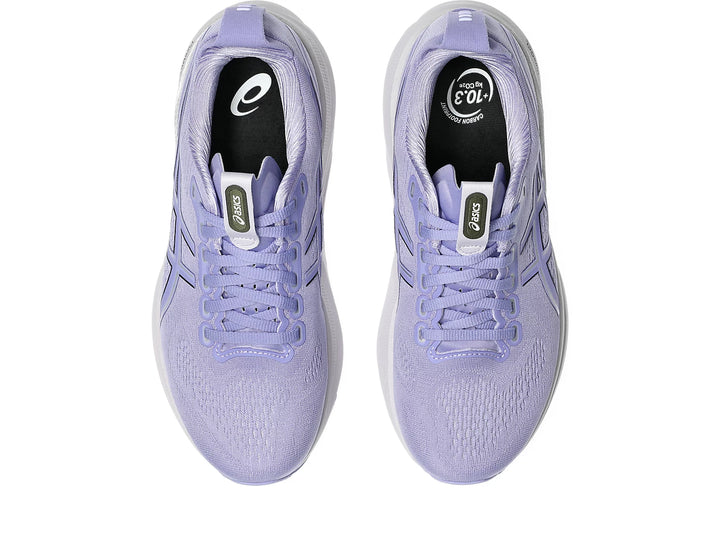 ASICS Gel-Kayano 32 womens support shoe with PureGEL heel, Bluebell Pure Silver