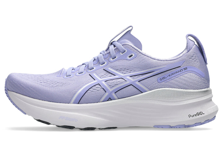 ASICS Gel-Kayano 32 womens cushioned stability shoe, Bluebell Pure Silver