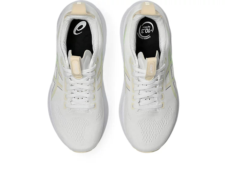 ASICS Gel-Kayano 32 womens support shoe with PureGEL heel, White Seashell
