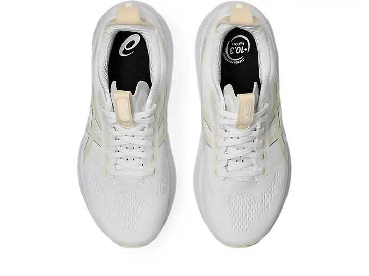 ASICS Gel-Kayano 32 womens support shoe with PureGEL heel, White Seashell