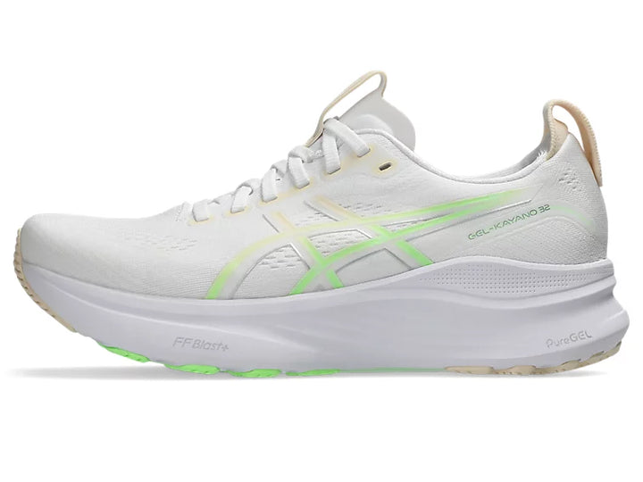 ASICS Gel-Kayano 32 womens cushioned stability shoe, White Seashell