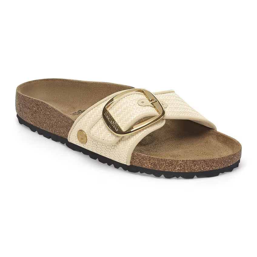 Birkenstock Women's Madrid Big Buckle Raffia Raffia Naturale - Orleans Shoe Co.