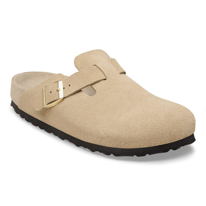 Birkenstock Boston Taupe Suede Hard Footbed Sandal 1031511 - Orleans Shoe Co.