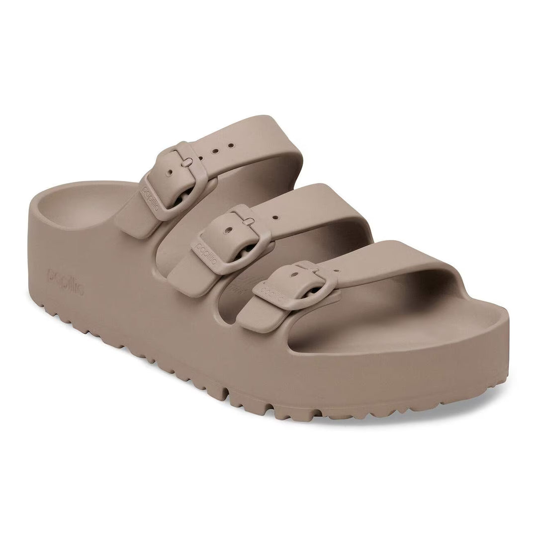 Birkenstock Women's Florida III Eva Pap Flex Platform Gray Taupe 1031433 - Orleans Shoe Co.