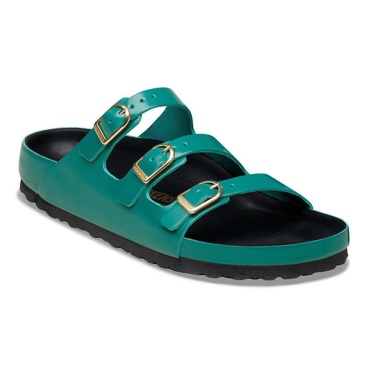 Birkenstock Women's Florida Fresh High Shine Dark Teal Black 1031886 - Orleans Shoe Co.