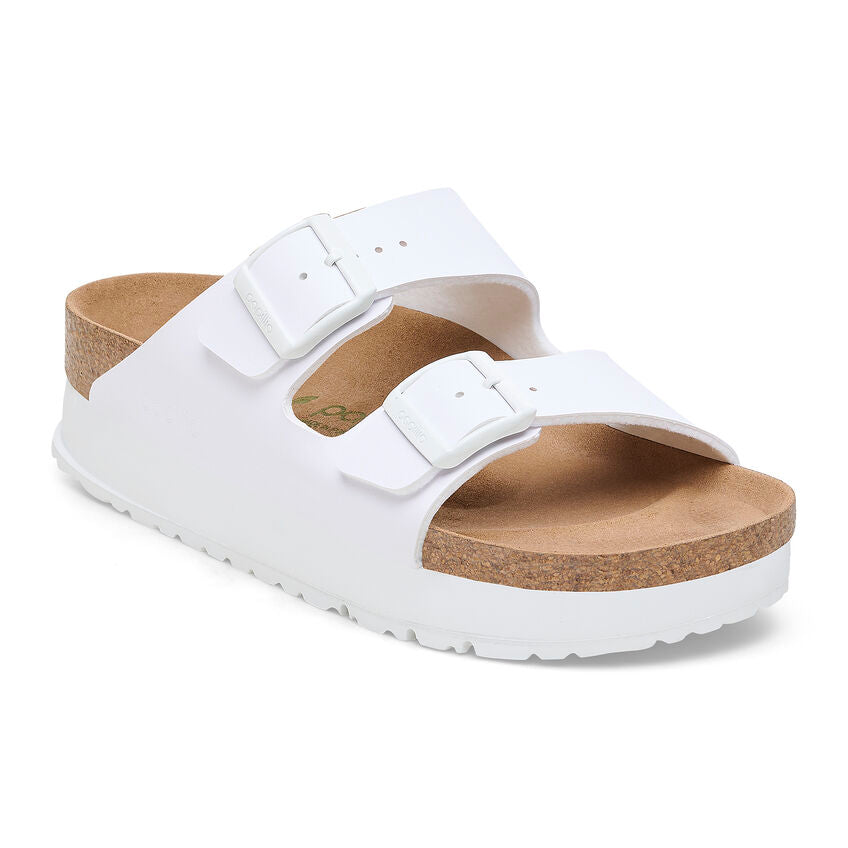 Birkenstock Women’s Arizona PAP Flex Platform White - Orleans Shoe Co.