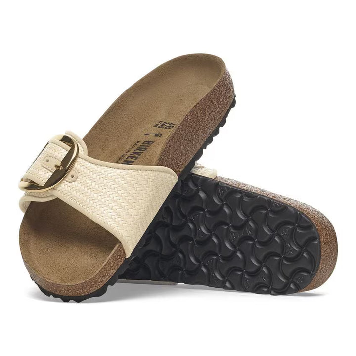 Birkenstock Women's Madrid Big Buckle Raffia Raffia Naturale - Orleans Shoe Co.