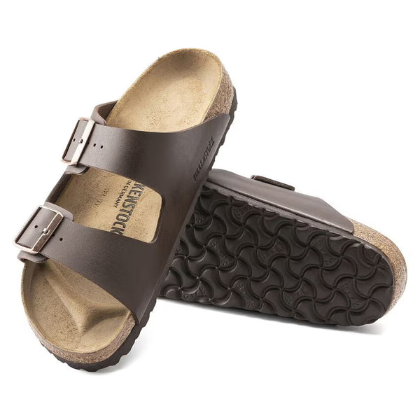 Birkenstock Arizona Dark Brown Birko-Flor Sandal Hard Footbed