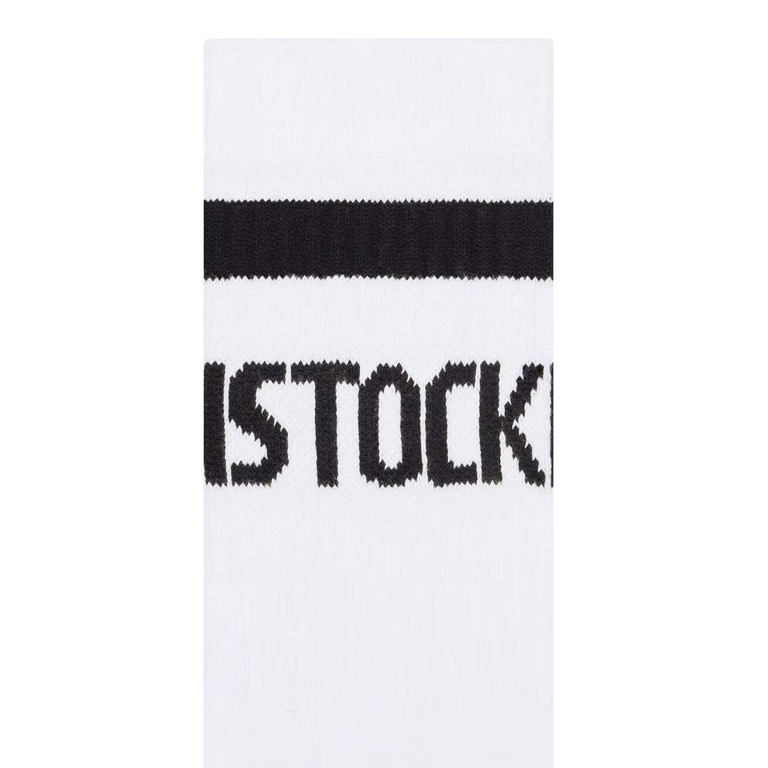 Birkenstock Cotton Crew Stripe White Black 1030264 - Orleans Shoe Co.