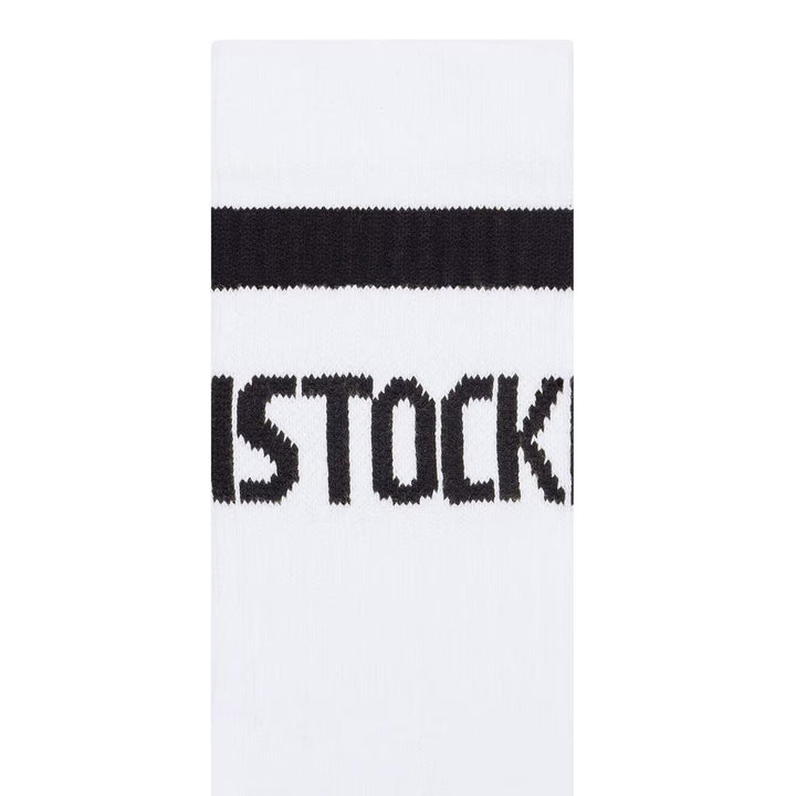 Birkenstock Cotton Crew Stripe White Black 1030264 - Orleans Shoe Co.