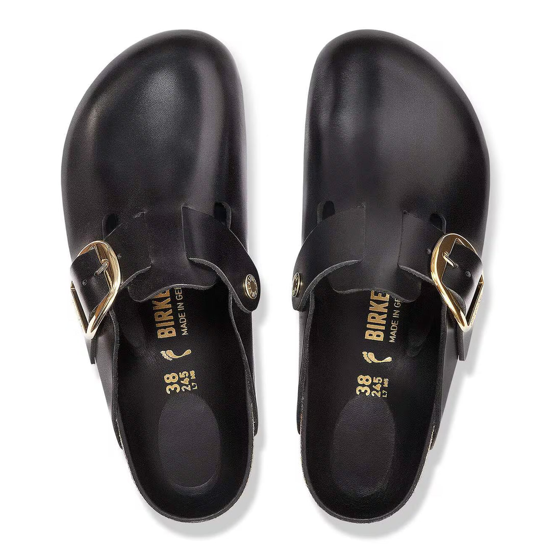 Birkenstock Boston Big Buckle Black Amalfi Leather 1030904