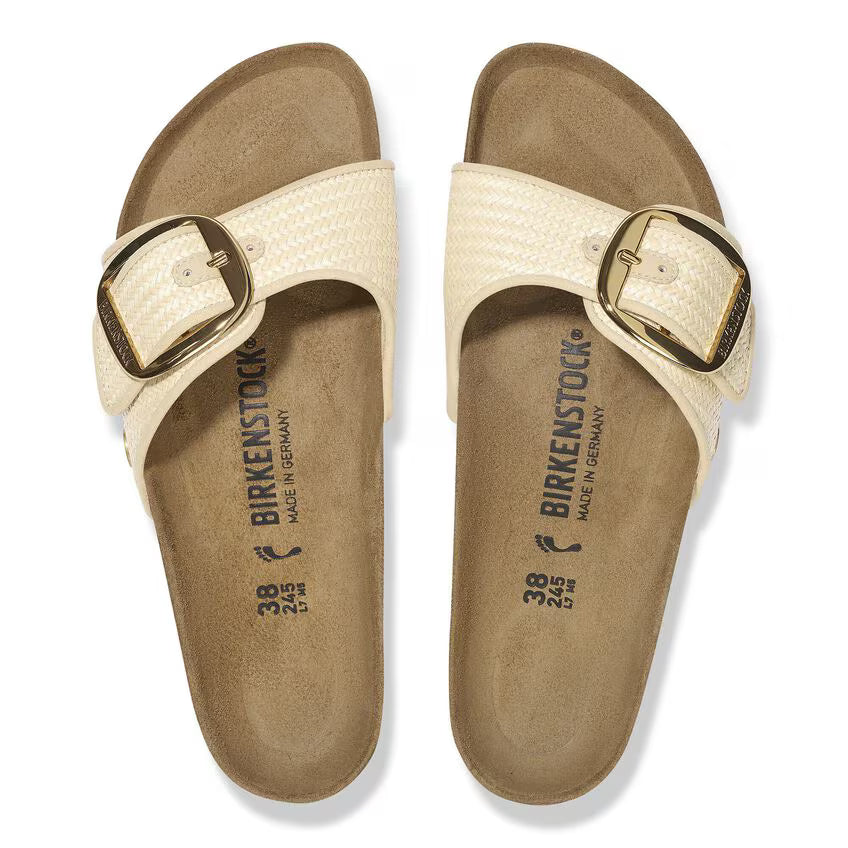 Birkenstock Women's Madrid Big Buckle Raffia Raffia Naturale - Orleans Shoe Co.