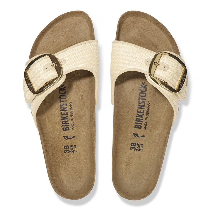 Birkenstock Women's Madrid Big Buckle Raffia Raffia Naturale - Orleans Shoe Co.