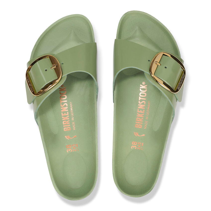 Birkenstock Women’s Madrid Big Buckle High-Shine Green Tea