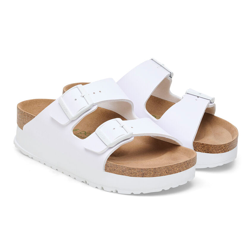 Birkenstock Women’s Arizona PAP Flex Platform White - Orleans Shoe Co.