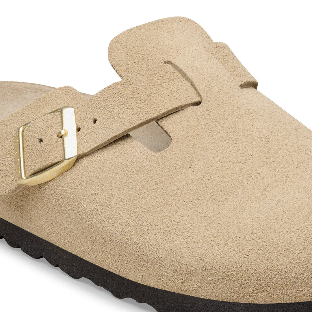 Birkenstock Boston Taupe Suede Hard Footbed Sandal 1031511 - Orleans Shoe Co.