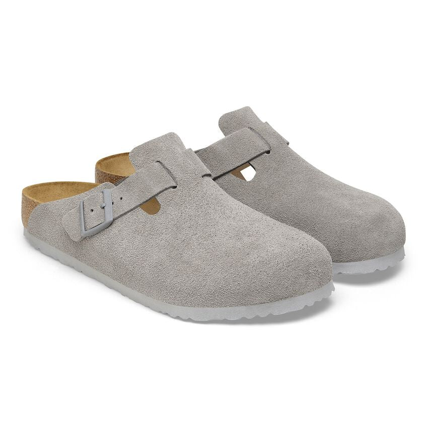 Birkenstock Boston Suede Leather Stone Coin 1027751