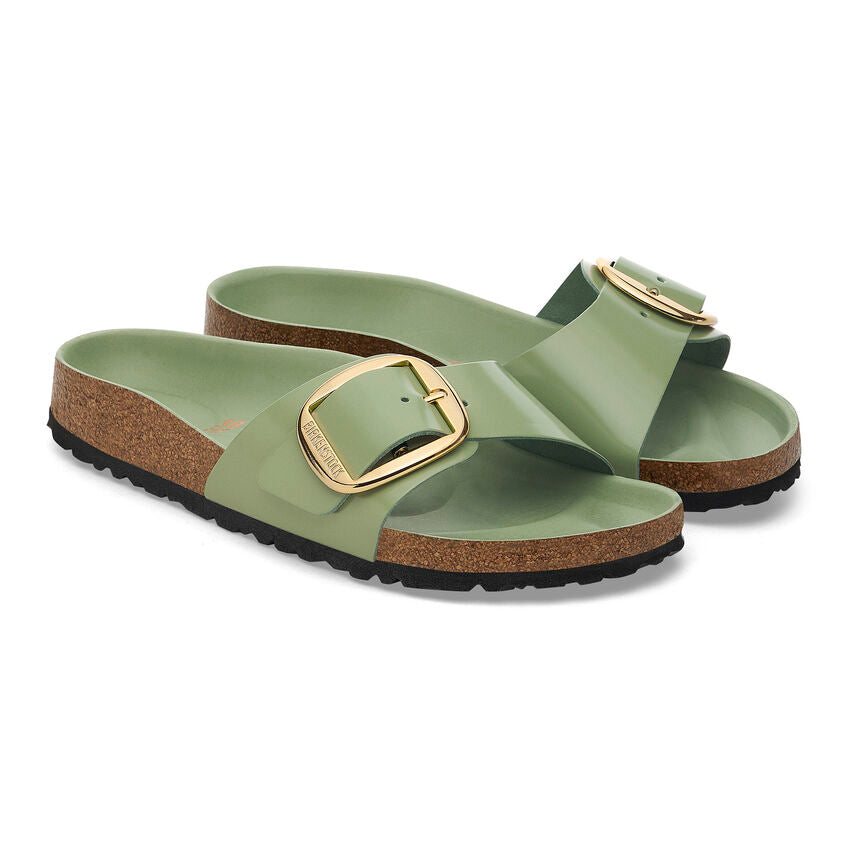 Birkenstock Women’s Madrid Big Buckle High-Shine Green Tea