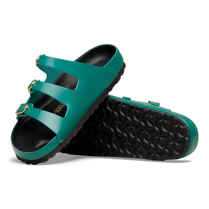 Birkenstock Women's Florida Fresh High Shine Dark Teal Black 1031886 - Orleans Shoe Co.