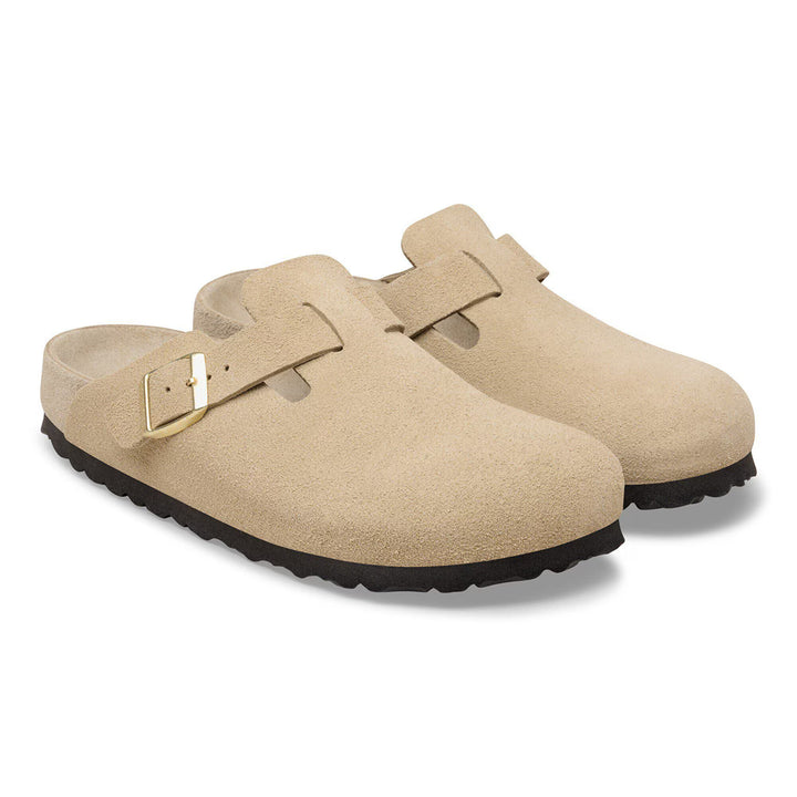 Birkenstock Boston Taupe Suede Hard Footbed Sandal 1031511 - Orleans Shoe Co.