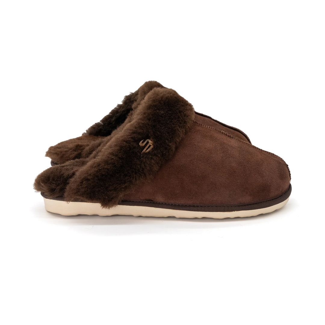 BLKSWN Women's Magnolia Slipper Espresso Shearling