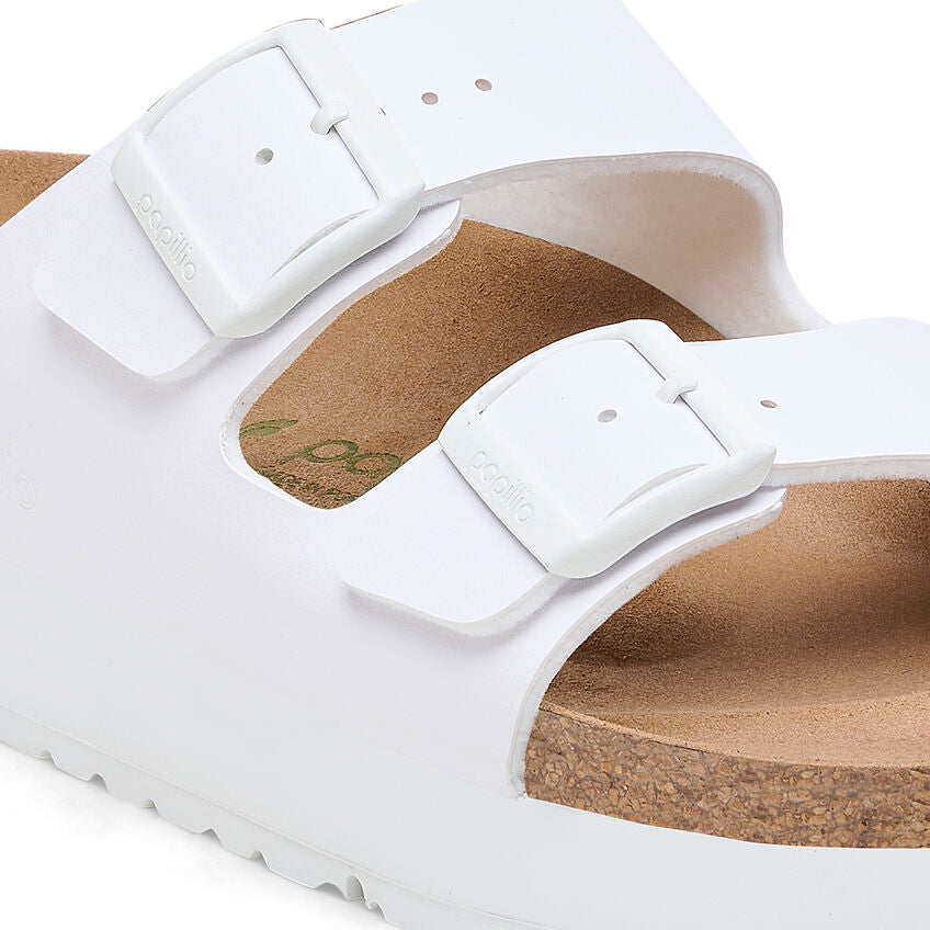 Birkenstock Women’s Arizona PAP Flex Platform White - Orleans Shoe Co.