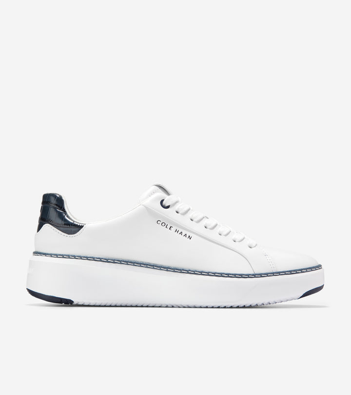 Cole Haan Women's Gradpro Topspin Sneaker White Navy Croc Print W32593