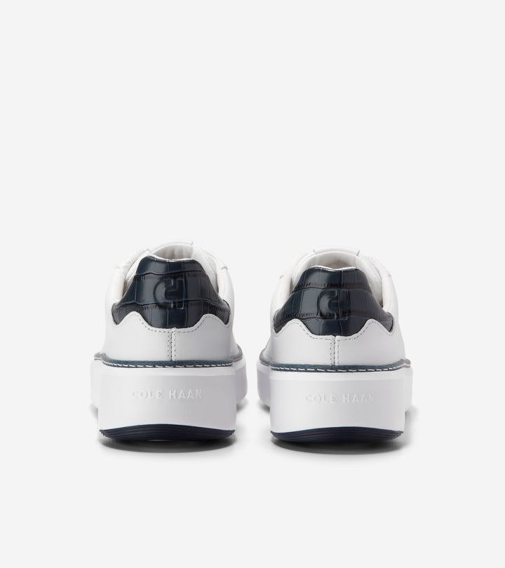 Cole Haan Women's Gradpro Topspin Sneaker White Navy Croc Print W32593