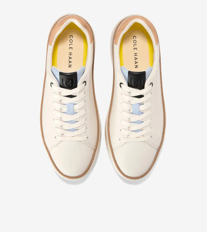 Cole Haan Women's Grandpro Topspin Sneaker Ivory Biscuit Blue W32453