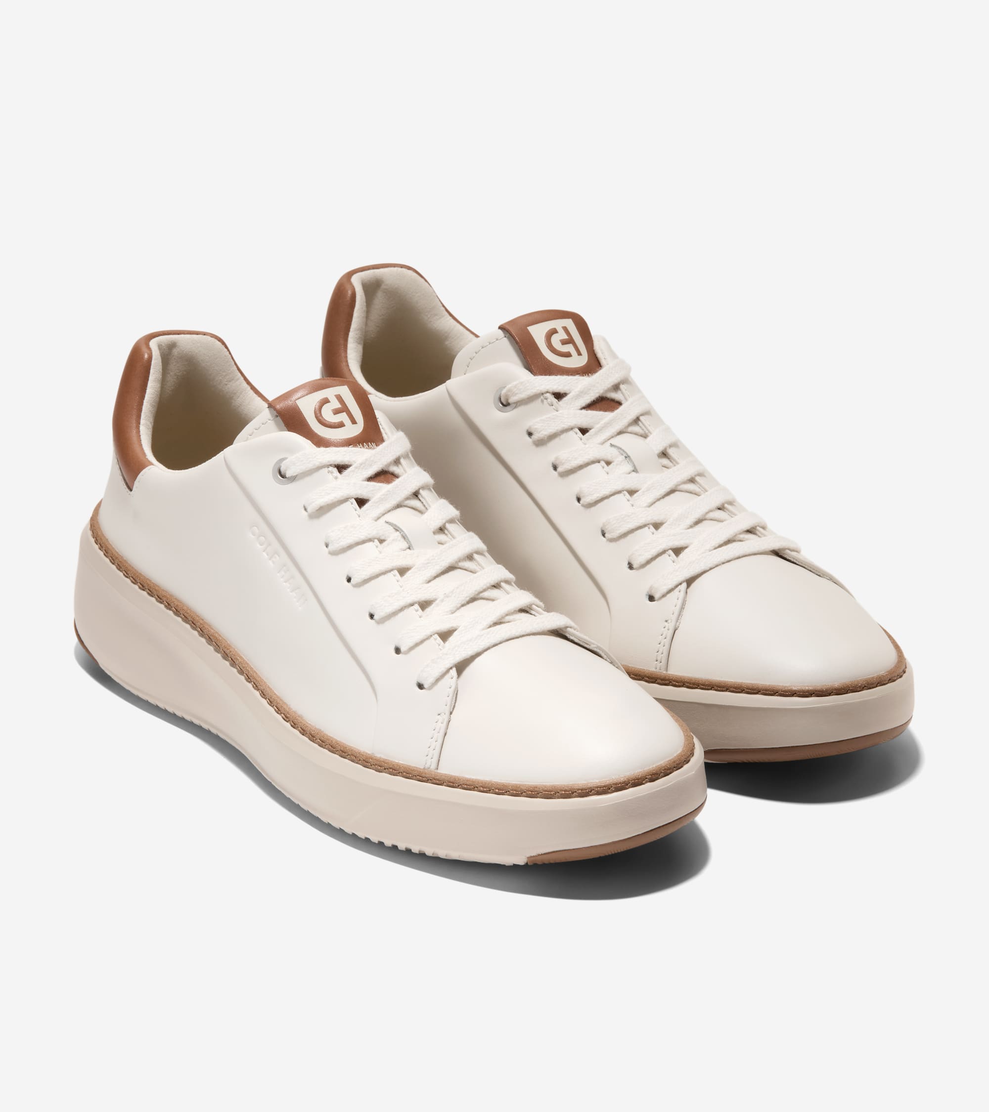 Cole Haan Men's Grandpro Topspin Sneaker Ivory New Caramel C39656