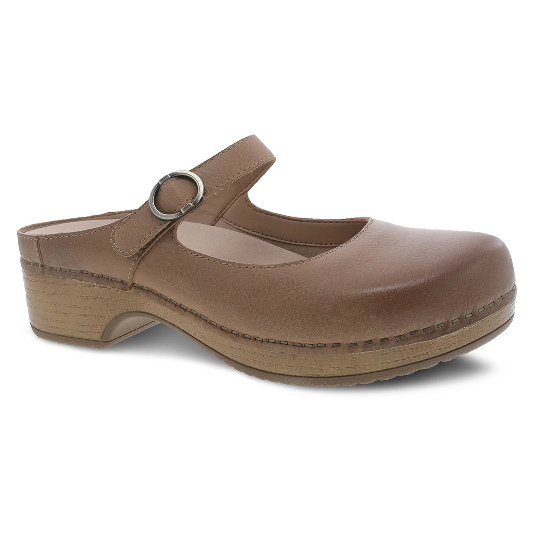 Dansko Women’s Bria Burnished Nubuck Tan - Orleans Shoe Co.