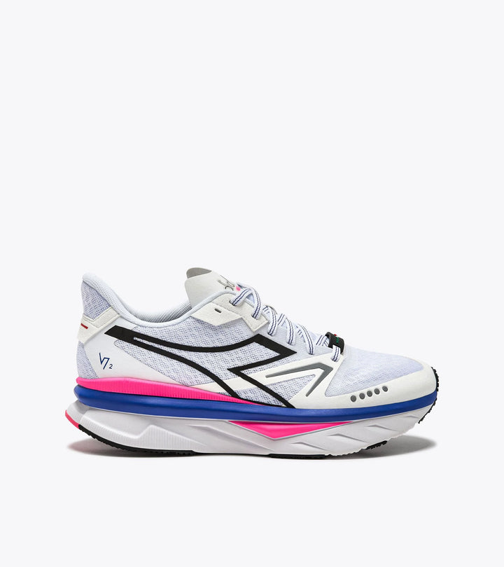 Diadora Women's Atomo V7000-2 White Surf The Web Pink Fluo