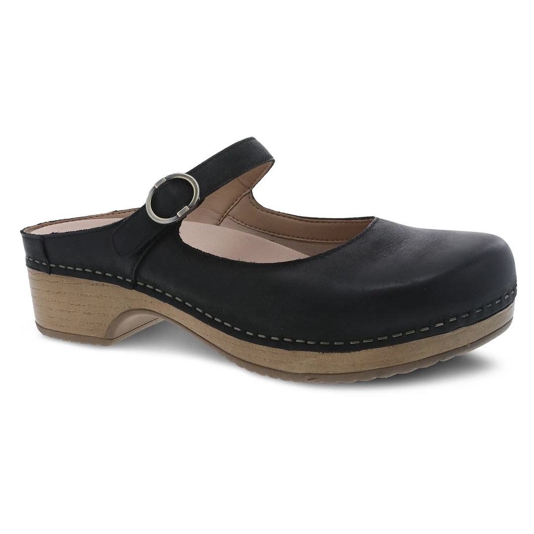 Dansko Women’s Bria Burnished Nubuck Black - Orleans Shoe Co.