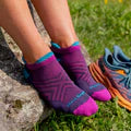 Darn Tough Vermont Women's Run No Show Tab Cushioned Ultra Lightweight Running Socks Blackberry 1047 - Orleans Shoe Co.