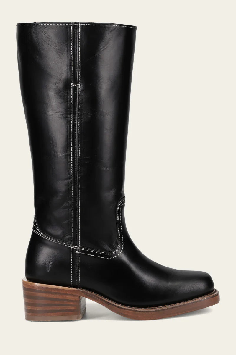 Frye Women's Campus 14L Wide Calf Jet Black Extended
