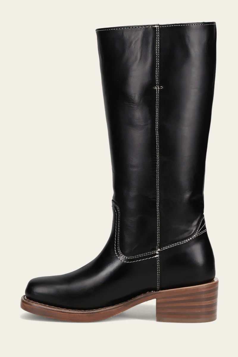 Frye Women's Campus 14L Wide Calf Jet Black Extended