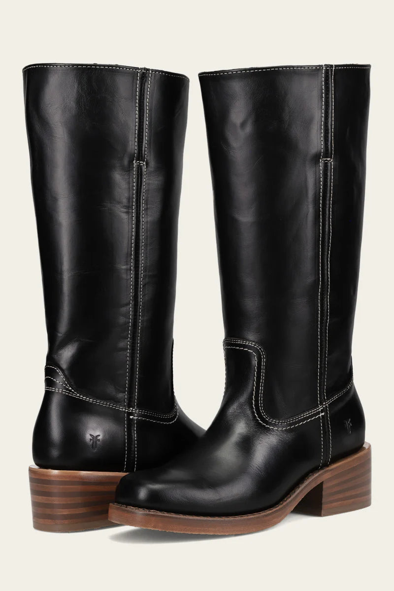 Frye Women's Campus 14L Wide Calf Jet Black Extended