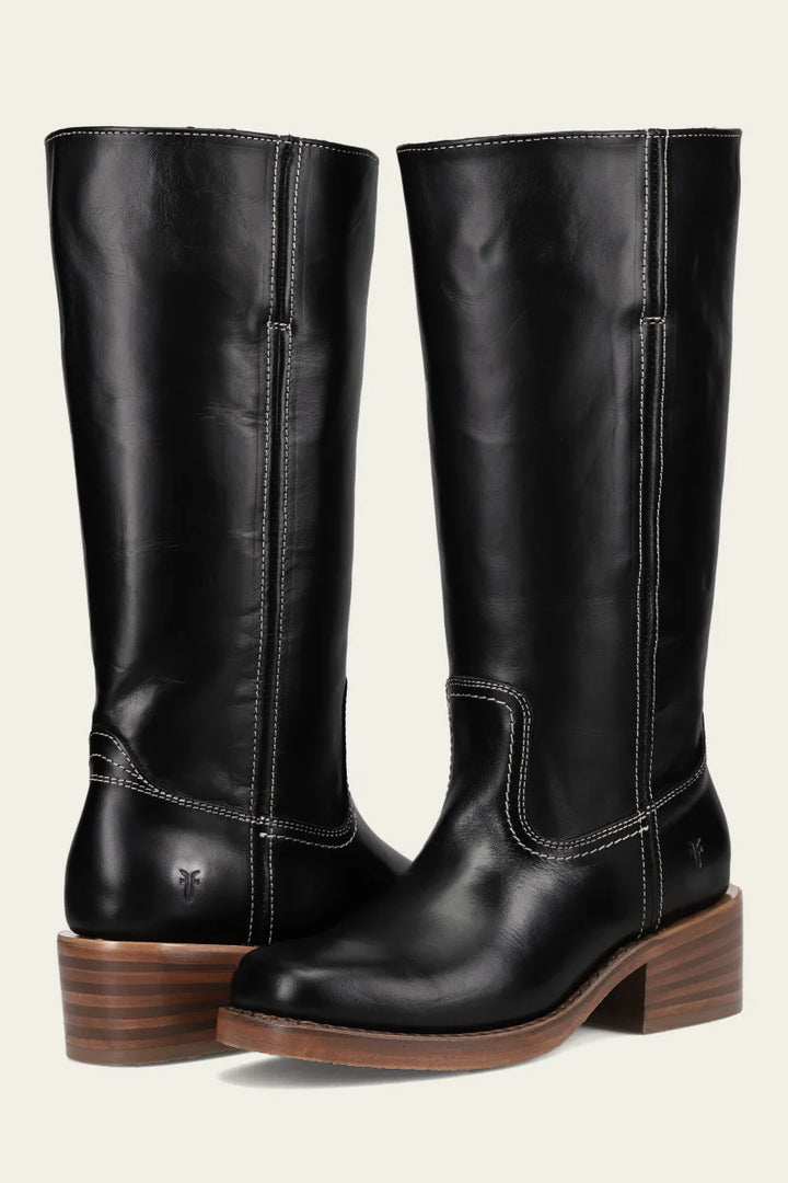 Frye Women's Campus 14L Wide Calf Jet Black Extended