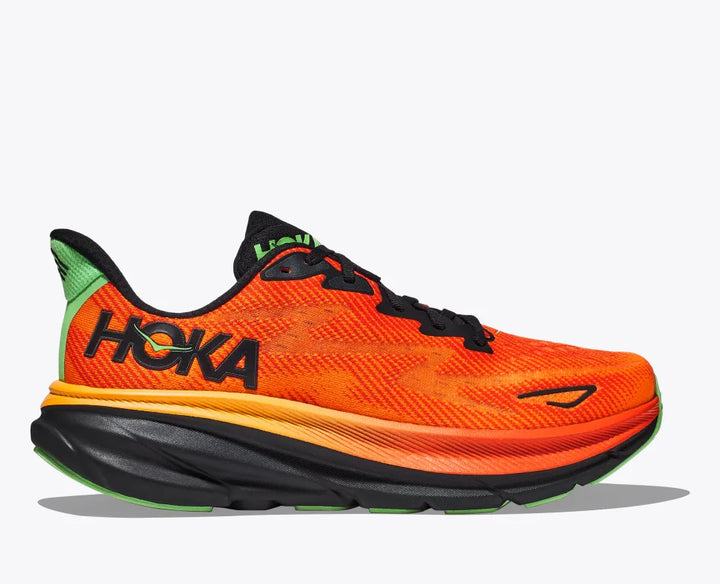 Hoka Men’s Clifton 9 Flame Vibrant Orange - Orleans Shoe Co.