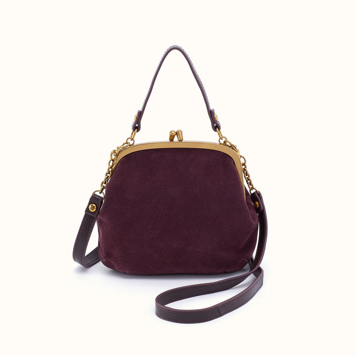 Hobo Alba Frame Crossbody Suede Dark Cherry