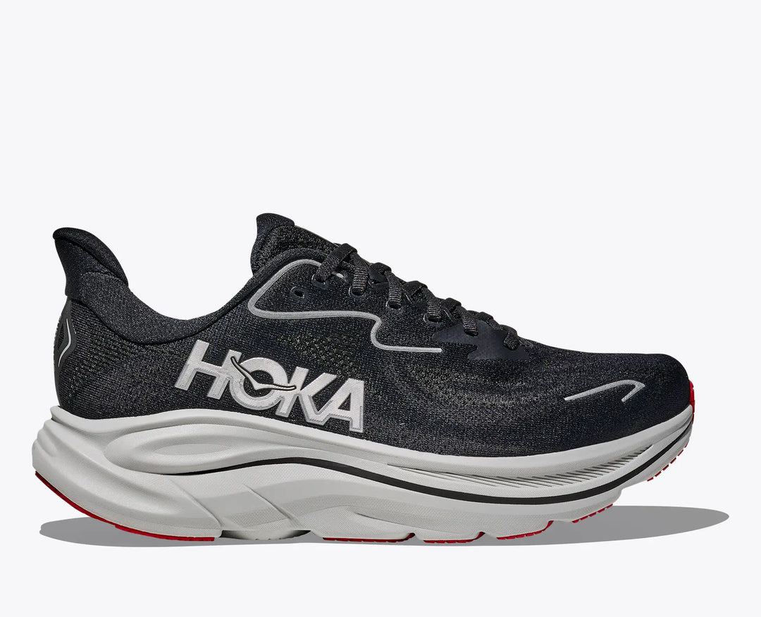 Hoka Men's Clifton 10 Black Silver - Orleans Shoe Co.