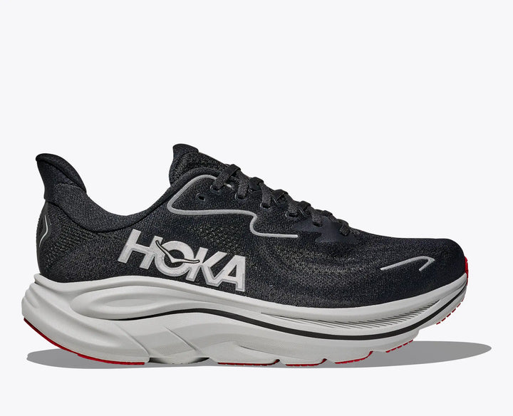 Hoka Men's Clifton 10 Black Silver - Orleans Shoe Co.