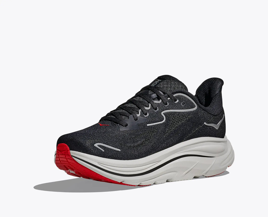 Hoka Men's Clifton 10 Black Silver - Orleans Shoe Co.