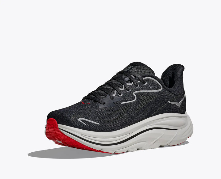 Hoka Men's Clifton 10 Black Silver - Orleans Shoe Co.